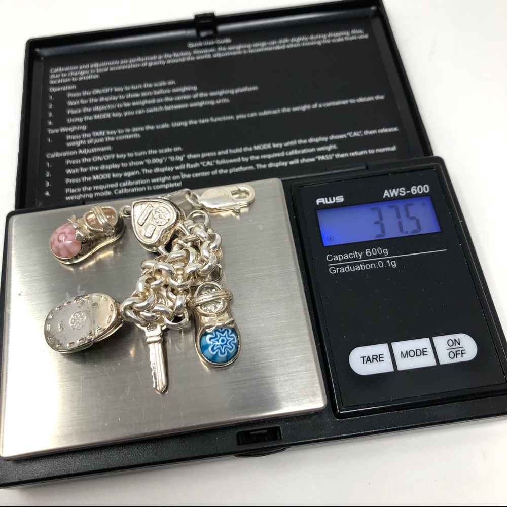 Alan K Millefiori Murano Sterling silver charm bracelet, rare - Picture 12 of 13